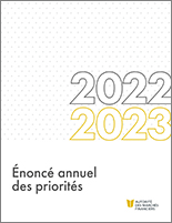 Document de l'Énoncé annuel des priorités 2022-2023